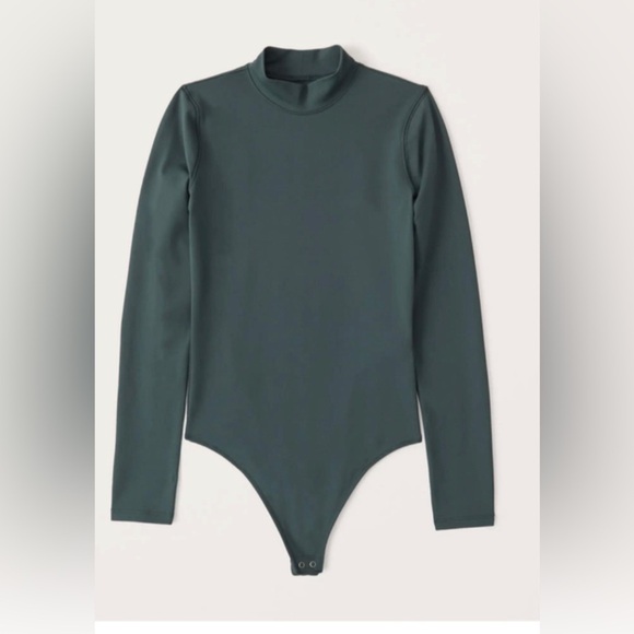 Abercrombie & Fitch Tops - Abercrombie&Fitch Soft Matte Seamless Long-Sleeve Mockneck Bodysuit Green,Medium